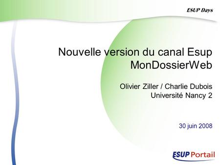 Nouvelle version du canal Esup MonDossierWeb