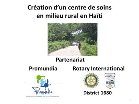 Création d’un centre de soins en milieu rural en Haïti