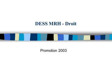 DESS MRH - Droit Promotion 2003.