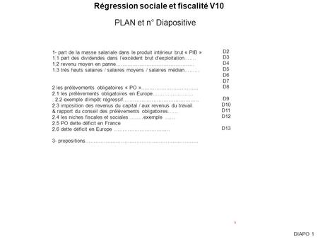 Régression sociale et fiscalité V10