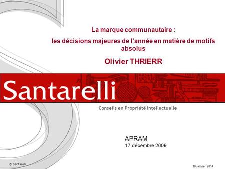 Olivier THRIERR La marque communautaire :