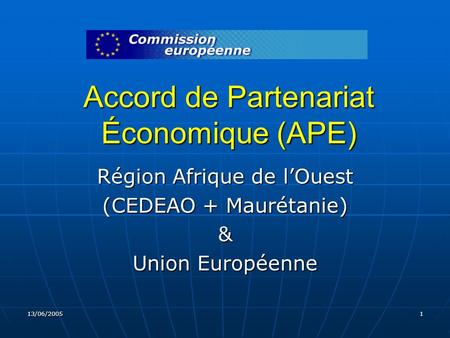 Accord de Partenariat Économique (APE)