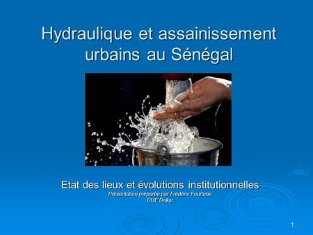 Hydraulique et assainissement urbains au Sénégal