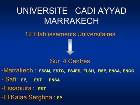 UNIVERSITE CADI AYYAD MARRAKECH