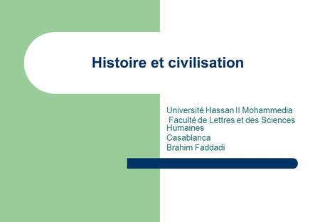 Histoire et civilisation