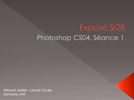 Exposé SI28 Photoshop CS04, Séance 1 Thibault Seillier – Lenoir Cécile