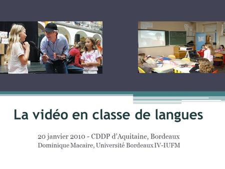 La vidéo en classe de langues