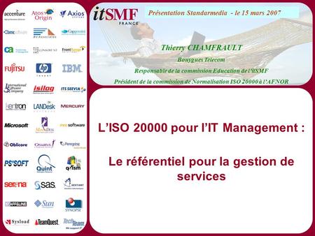 L’ISO pour l’IT Management :