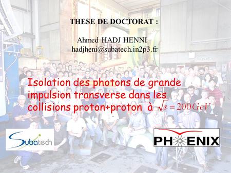 THESE DE DOCTORAT : Ahmed HADJ HENNI 