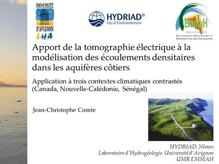 Apport de la tomographie électrique à la modélisation des écoulements densitaires dans les aquifères côtiers Application à trois contextes climatiques.