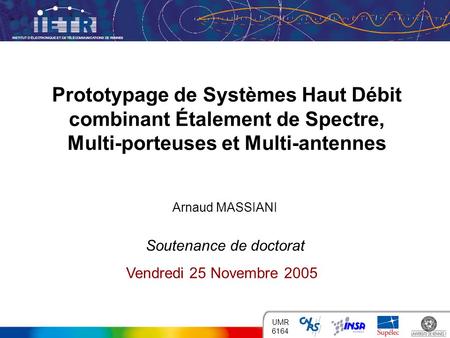 Arnaud MASSIANI Soutenance de doctorat