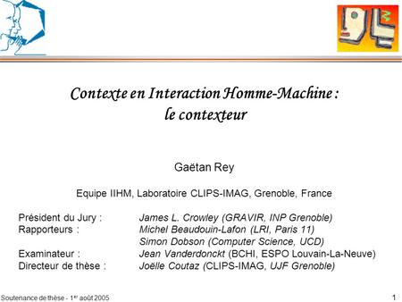 Contexte en Interaction Homme-Machine : le contexteur