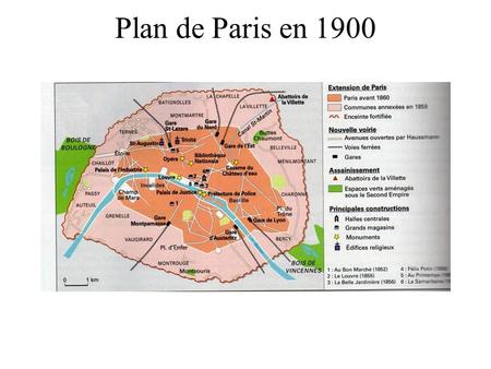 Plan de Paris en 1900.