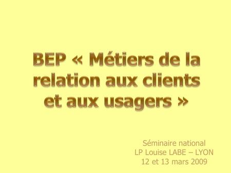 BEP « Métiers de la relation aux clients et aux usagers »