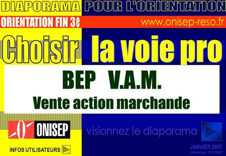 BEP V.A.M. Vente action marchande DIAPORAMA POUR L'ORIENTATION