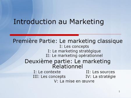 Introduction au Marketing