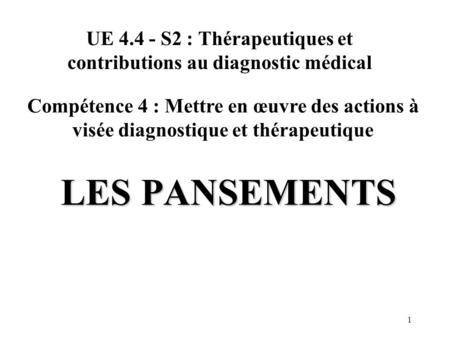 UE S2 : Thérapeutiques et contributions au diagnostic médical