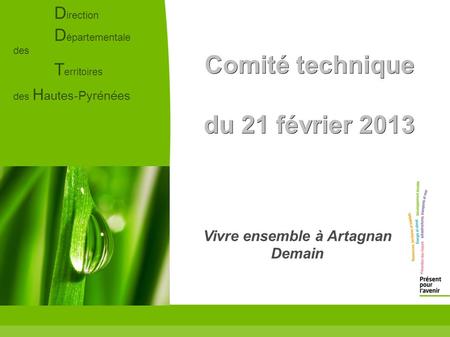 Comité technique du 21 février 2013 Vivre ensemble à Artagnan Demain