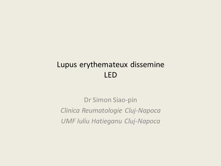 Lupus erythemateux dissemine LED