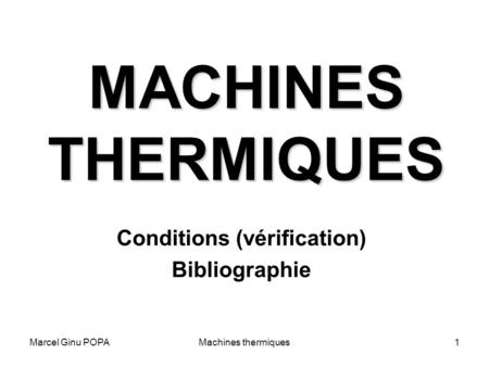 Conditions (vérification) Bibliographie
