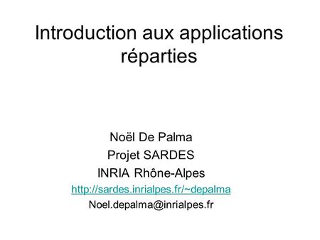Introduction aux applications réparties