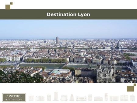 Destination Lyon Toujours conserver un espace minimum à gauche (limite des carrés en haut à gauche) pour une éventuelle reliure. Le titre est Verdana 24pt.