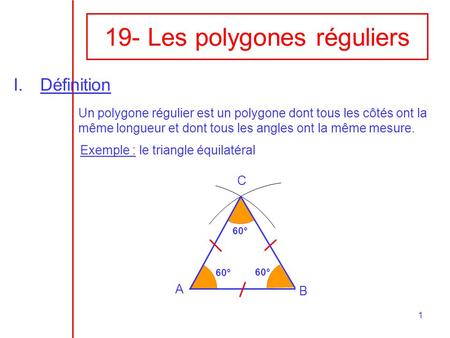 19- Les polygones réguliers