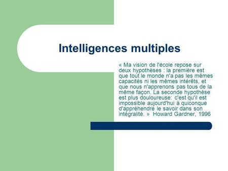 Intelligences multiples