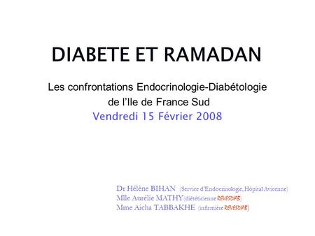 Les confrontations Endocrinologie-Diabétologie