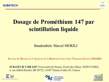 Dosage de Prométhium 147 par scintillation liquide