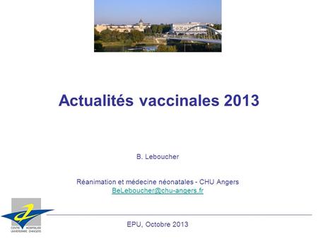 Actualités vaccinales 2013
