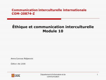 Éthique et communication interculturelle