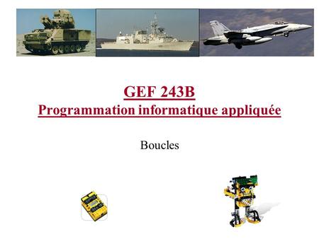 GEF 243B Programmation informatique appliquée
