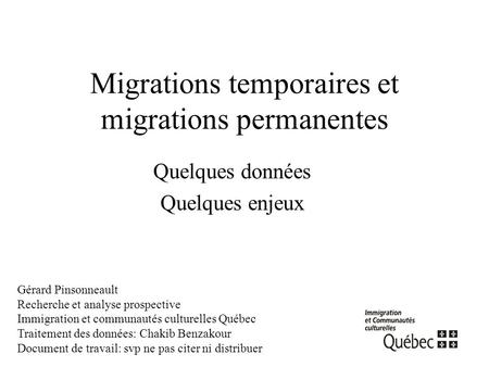 Migrations temporaires et migrations permanentes