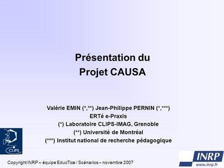 Présentation du Projet CAUSA