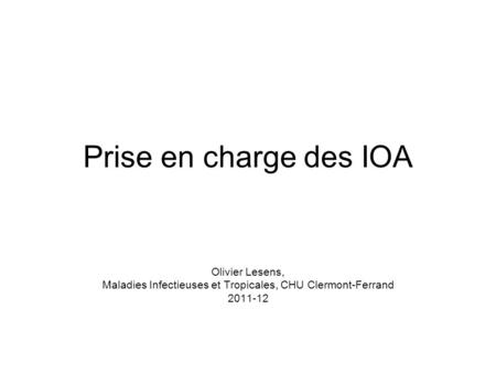 Maladies Infectieuses et Tropicales, CHU Clermont-Ferrand