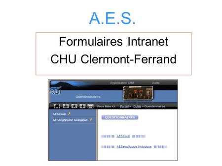 Formulaires Intranet CHU Clermont-Ferrand