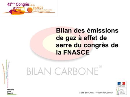 Bilan des émissions de gaz à effet de serre du congrès de la FNASCE