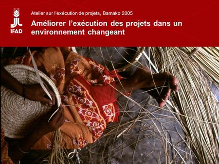 Atelier sur lexécution de projets, Bamako 2005 Améliorer lexécution des projets dans un environnement changeant.
