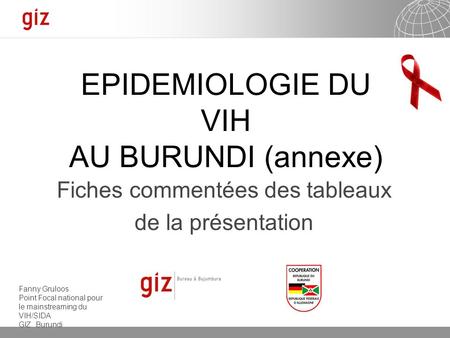 EPIDEMIOLOGIE DU VIH AU BURUNDI (annexe)