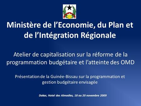 Ministère de l’Economie, du Plan et de l’Intégration Régionale