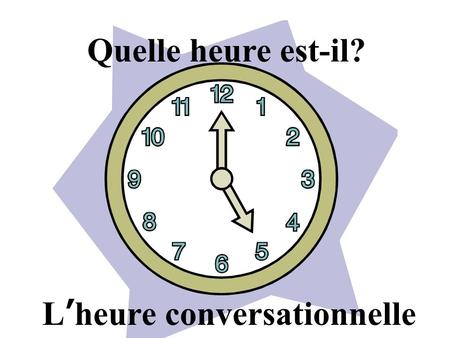 Quelle heure est-il? L’heure conversationnelle.