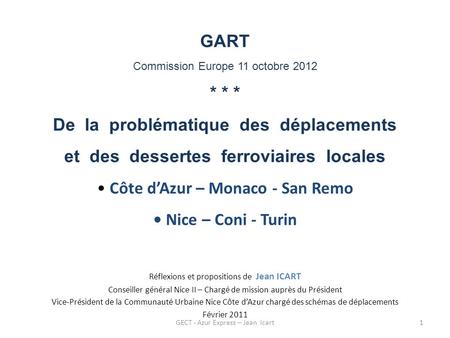GART Commission Europe 11 octobre 2012