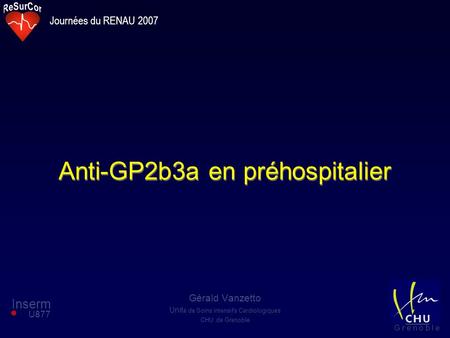 Anti-GP2b3a en préhospitalier