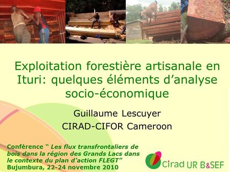Guillaume Lescuyer CIRAD-CIFOR Cameroon