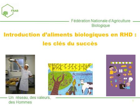 Fédération Nationale dAgriculture Biologique Un réseau, des valeurs, des Hommes 1 Introduction daliments biologiques en RHD : les clés du succès.