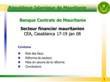 République Islamique de Mauritanie