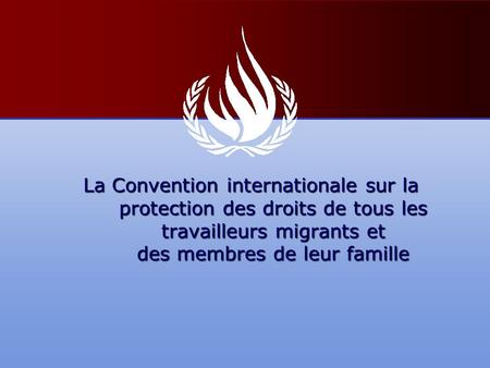 La Convention internationale sur la protection des droits de tous les travailleurs migrants et des membres de leur famille.
