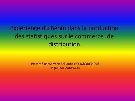 Expérience du Bénin dans la production des statistiques sur le commerce de distribution Présenté par Samson Bel-Aube NOUGBODOHOUE Ingénieur Statisticien.