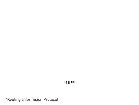 RIP* *Routing Information Protocol. Sommaire 1)Théorie 1)Configuration 1)Vérification.